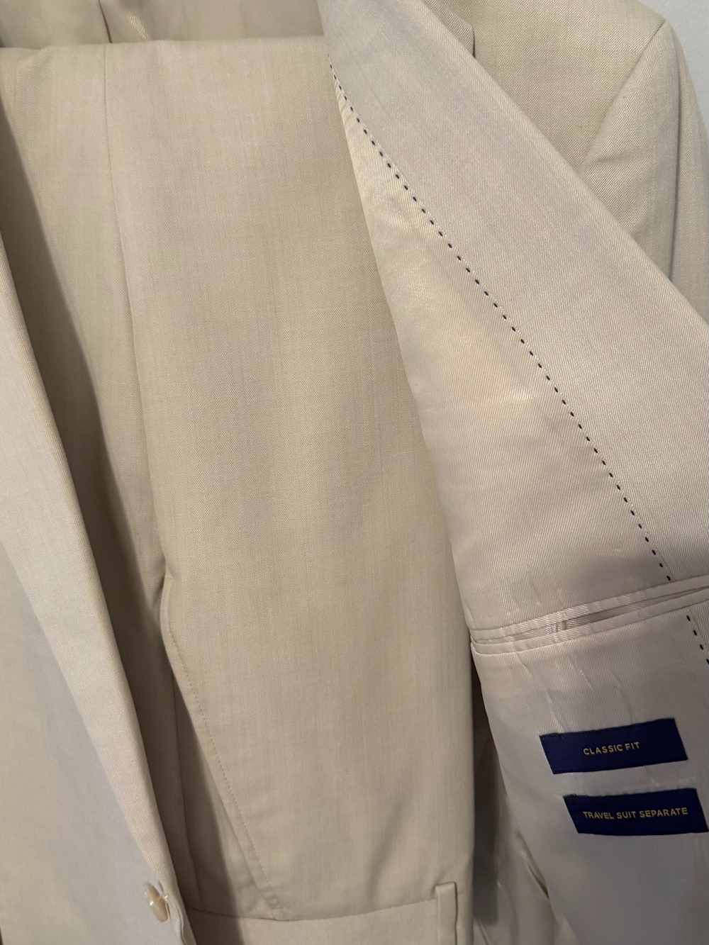 Stafford Travel Suit Separates Tan Wool Blend Suit 48R 40x32 Classic Fit - Picture 10 of 12